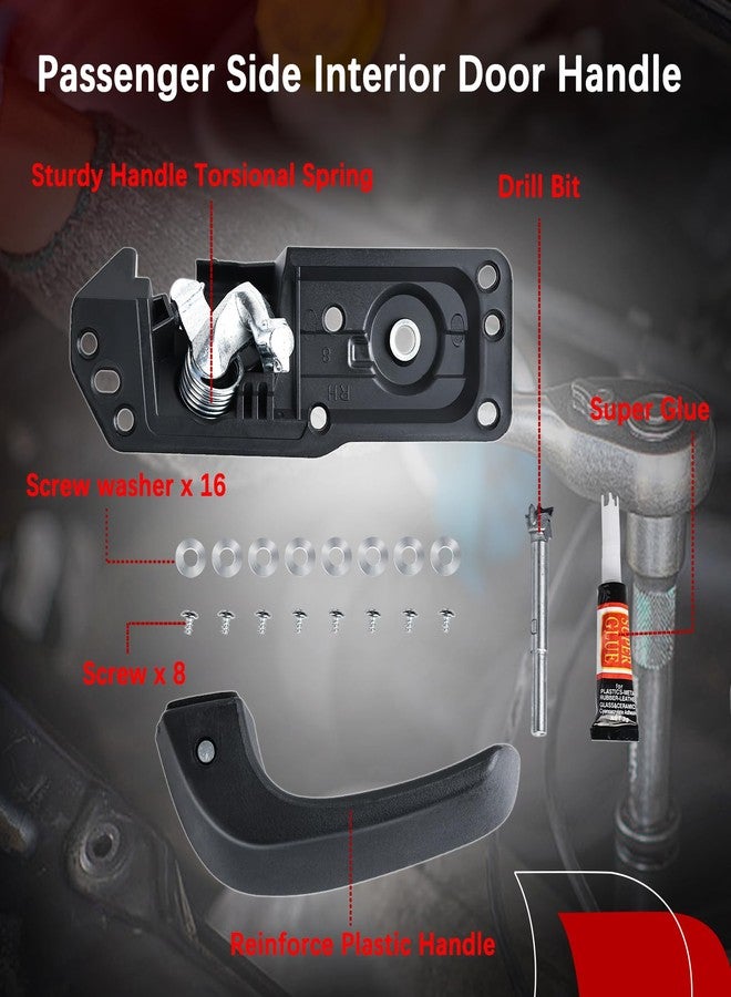 FAERSI Interior Door Handle Kit Front/Rear Right Passenger Side for 2007-2014 Chevy Silverado, Tahoe, Suburban, Avalanche, GMC Sierra, Yukon, Yukon XL, Cadillac Escalade Replaces# 20833602, 80375 - Image 2